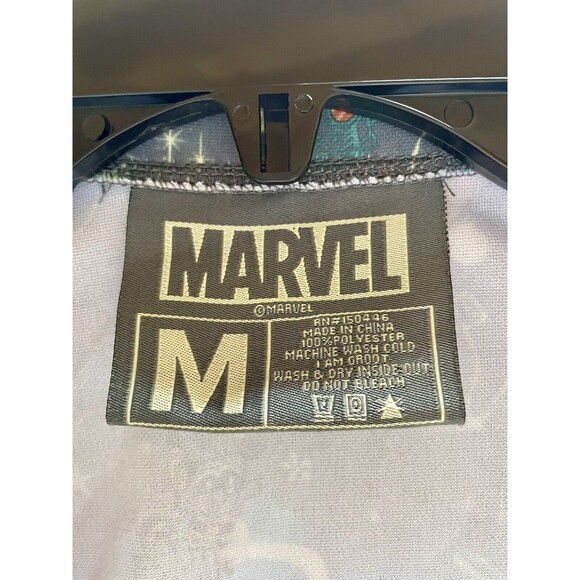 Marvel Shirt Mens M Gray Loot Crate Guardians Of The Galaxy Hawaiian Tiki Button - Picture 5 of 8